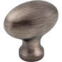 Jeffrey Alexander - 1-9/16'' Overall Length Brushed Pewter Football Lyon Cabinet Knob - Brushed Pewter