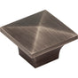 Jeffrey Alexander - 1-1/4'' Overall Length Brushed Pewter Pyramid Cairo Cabinet Knob - Brushed Pewter