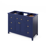 48'' Hale Blue Chatham Vanity, White Carrara Marble Vanity Top, undermount rectangle bowl