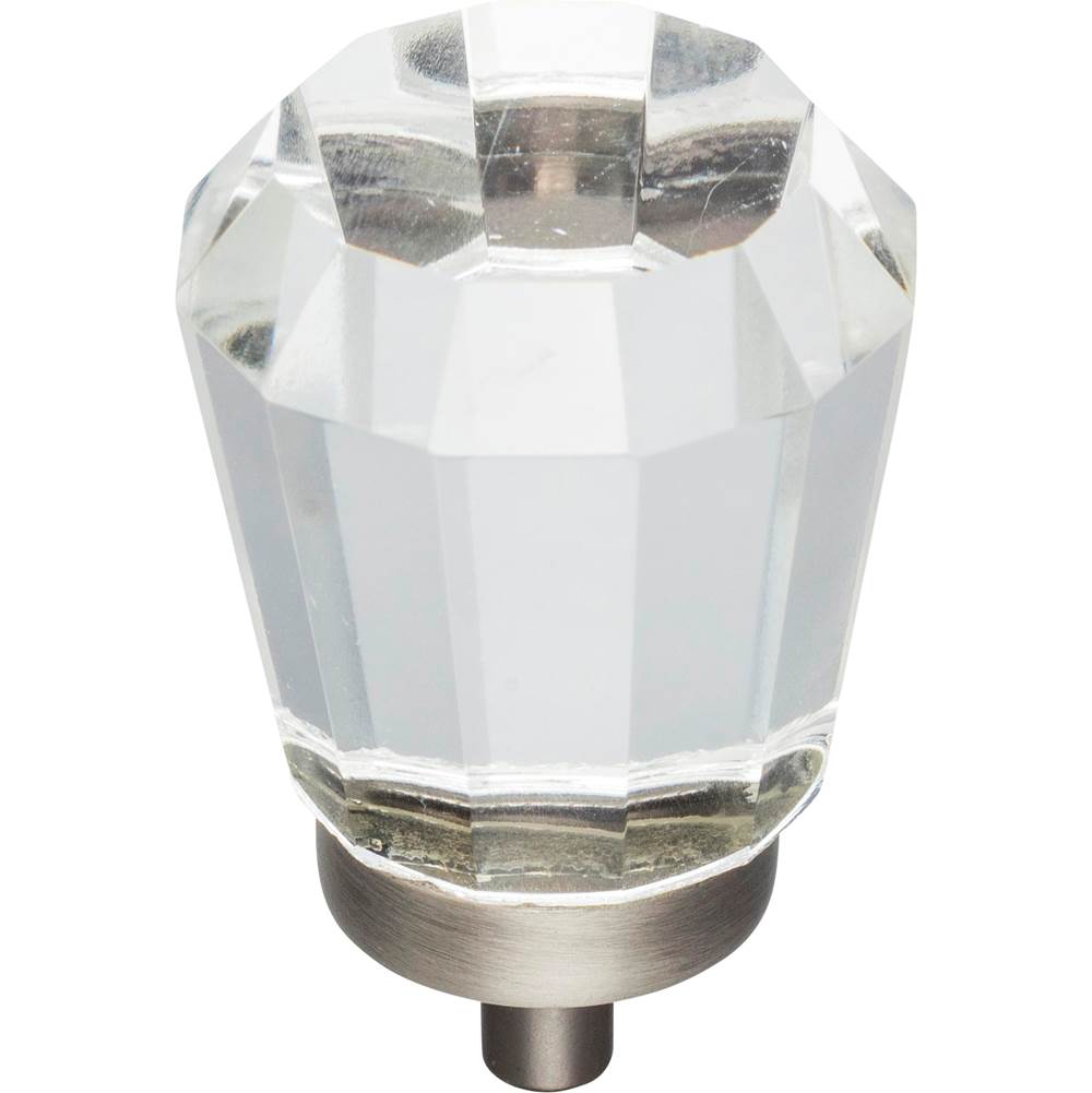 Jeffrey Alexander - 1-1/4'' Overall Length Brushed Pewter Faceted Glass Harlow Cabinet Knob - Brushed Pewter