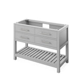 48'' Hale Blue Wavecrest Vanity, White Carrara Marble Vanity Top, undermount rectangle bowl