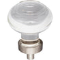 Jeffrey Alexander - 1-7/16'' Diameter Satin Nickel Button Glass Harlow Cabinet Knob - Satin Nickel