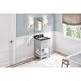 24'' Grey Wavecrest Vanity, Black Granite Vanity Top, undermount rectangle bowl