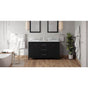 Jeffrey Alexander - 60'' Black Katara Vanity, Double Bowl, White Carrara Marble Vanity Top, Two Undermount Rectangle Bowls - Black
