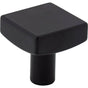 Jeffrey Alexander - 1-1/8'' Overall Length Matte Black Square Dominique Cabinet Knob - Matte Black
