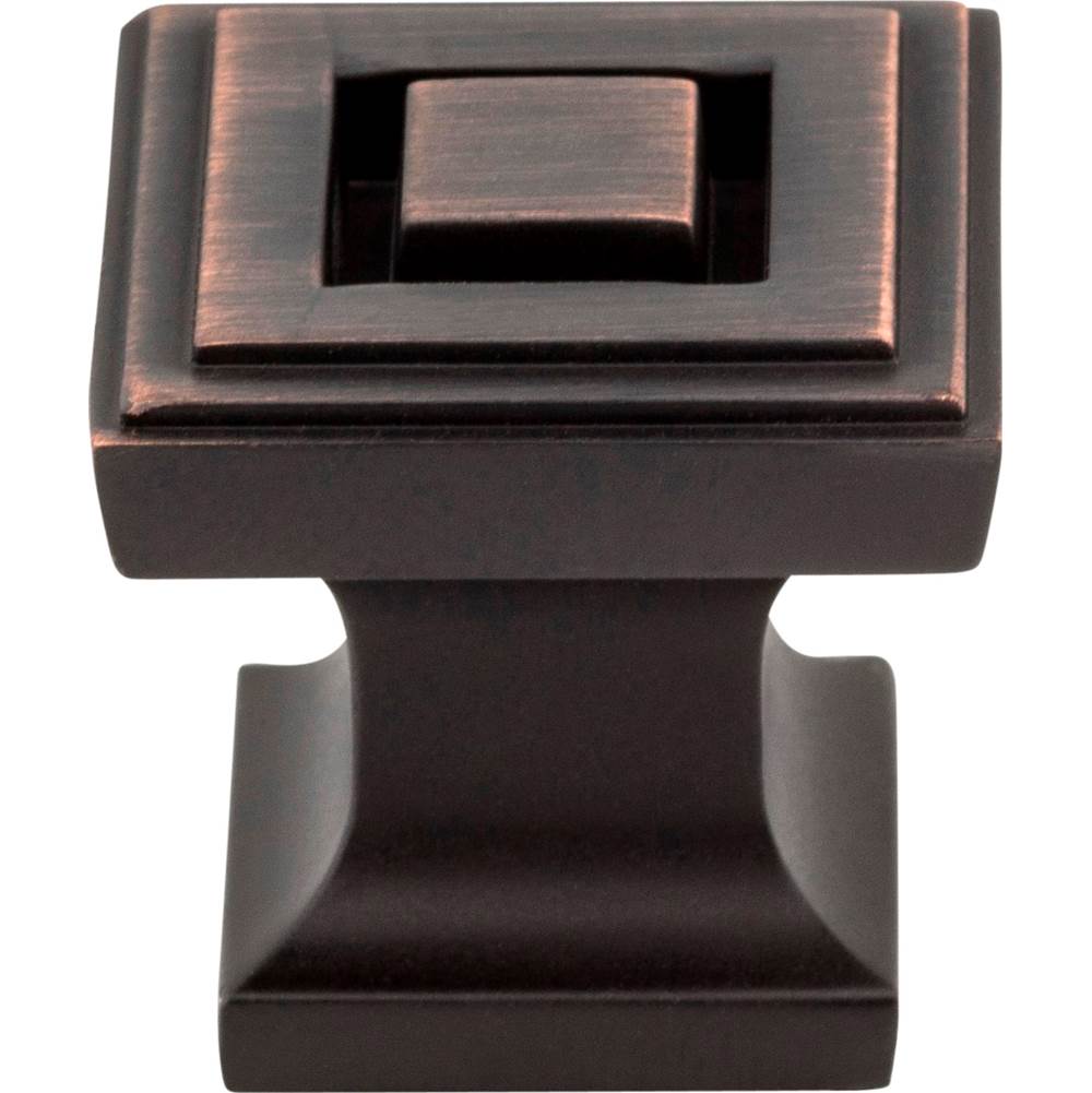 1'' Overall Length Brushed Oil Rubbed Bronze Square Delmar Cabinet Knob