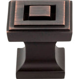 1'' Overall Length Brushed Oil Rubbed Bronze Square Delmar Cabinet Knob