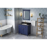 36'' Hale Blue Chatham Vanity, Black Granite Vanity Top, undermount rectangle bowl