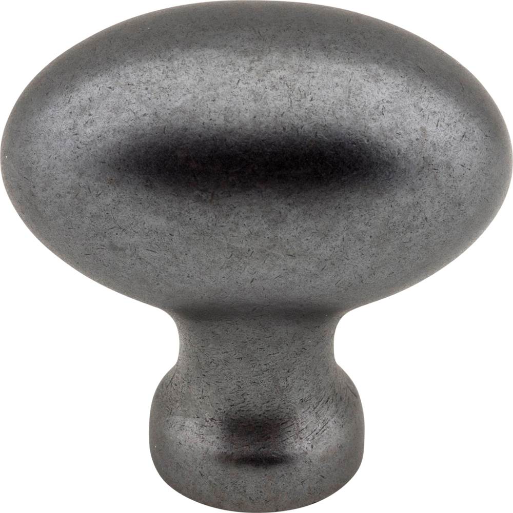1-9/16'' Overall Length Gun Metal Football Lyon Cabinet Knob
