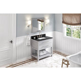 36'' Hale Blue Wavecrest Vanity, Black Granite Vanity Top, undermount rectangle bowl