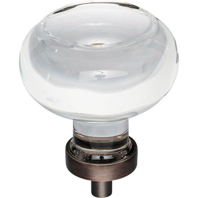 Jeffrey Alexander - 1-3/4'' Diameter Brushed Oil Rubbed Bronze Button Glass Harlow Cabinet Knob - Brushed Oil Rubbed Bronze