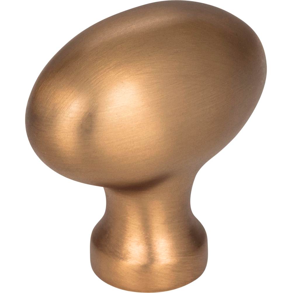 Jeffrey Alexander - 1-9/16'' Overall Length Satin Bronze Football Lyon Cabinet Knob - Satin Bronze