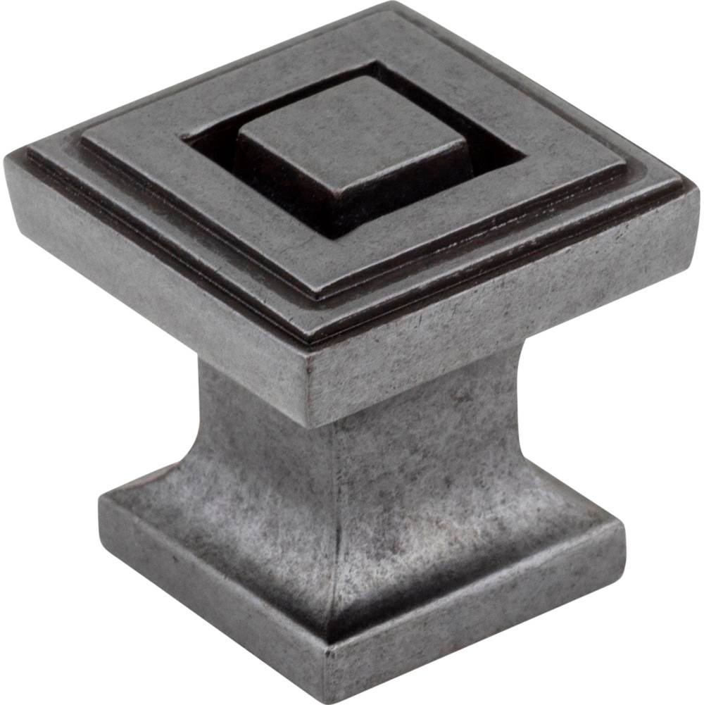 Jeffrey Alexander - 1'' Overall Length Gun Metal Square Delmar Cabinet Knob - Gun Metal