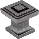 Jeffrey Alexander - 1'' Overall Length Gun Metal Square Delmar Cabinet Knob - Gun Metal