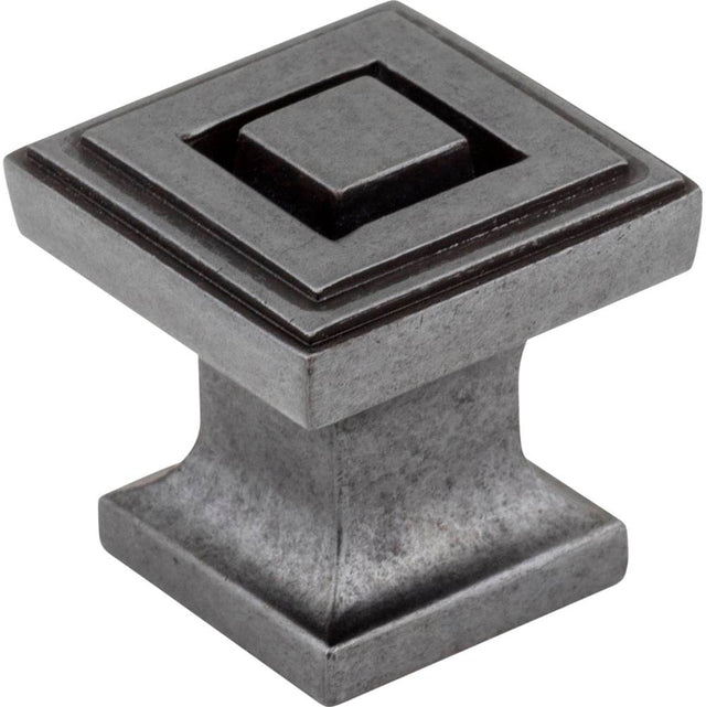 Jeffrey Alexander - 1'' Overall Length Gun Metal Square Delmar Cabinet Knob - Gun Metal