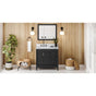 Jeffrey Alexander - 36'' Black Theodora Vanity, left offset - Black