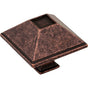 Jeffrey Alexander - 1-1/2'' Overall Length Distressed Oil Rubbed Bronze Square Tahoe Cabinet Knob - Distressed Oil Rubbed Bronze