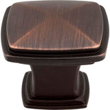 1-3/16'' Overall Length Brushed Oil Rubbed Bronze Square Milan 1 Cabinet Knob