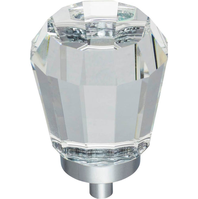 Jeffrey Alexander - 1-1/4'' Overall Length Polished Chrome Faceted Glass Harlow Cabinet Knob - Polished Chrome