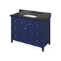 Jeffrey Alexander - 48'' Hale Blue Chatham Vanity, Black Granite Vanity Top, undermount rectangle bowl - Hale Blue