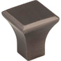 Jeffrey Alexander - 7/8'' Overall Length Brushed Pewter Square Marlo Cabinet Knob - Brushed Pewter