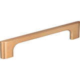 Jeffrey Alexander - 128 mm Center-to-Center Satin Bronze Asymmetrical Leyton Cabinet Pull - Satin Bronze