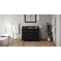 Jeffrey Alexander - 48'' Black Katara Vanity, Black Granite Vanity Top, Undermount Rectangle Bowl - Black