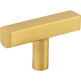Jeffrey Alexander - 2'' Brushed Gold Dominique Cabinet ''T'' Knob - Brushed Gold