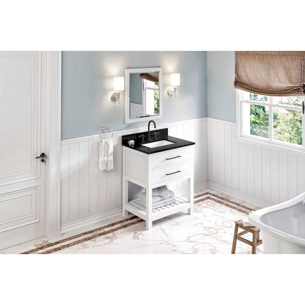 30'' Hale Blue Wavecrest Vanity, Black Granite Vanity Top, undermount rectangle bowl
