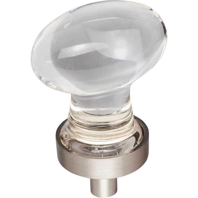 Jeffrey Alexander - 1-1/4'' Overall Length Satin Nickel Football Glass Harlow Cabinet Knob - Satin Nickel