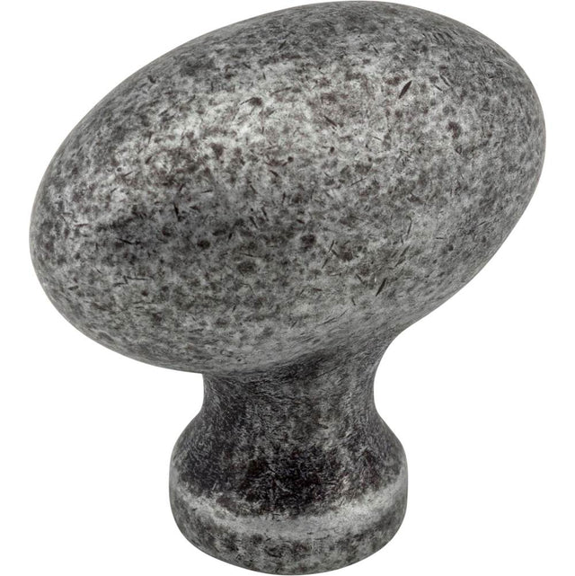 Jeffrey Alexander - 1-9/16'' Overall Length Distressed Antique Silver Football Lyon Cabinet Knob - Distressed Antique Silver