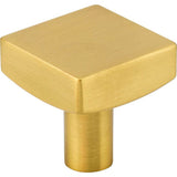 Jeffrey Alexander - 1-1/8'' Overall Length Brushed Gold Square Dominique Cabinet Knob - Brushed Gold