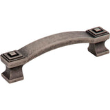 Jeffrey Alexander - 96 mm Center-to-Center Distressed Pewter Square Delmar Cabinet Pull - Distressed Pewter