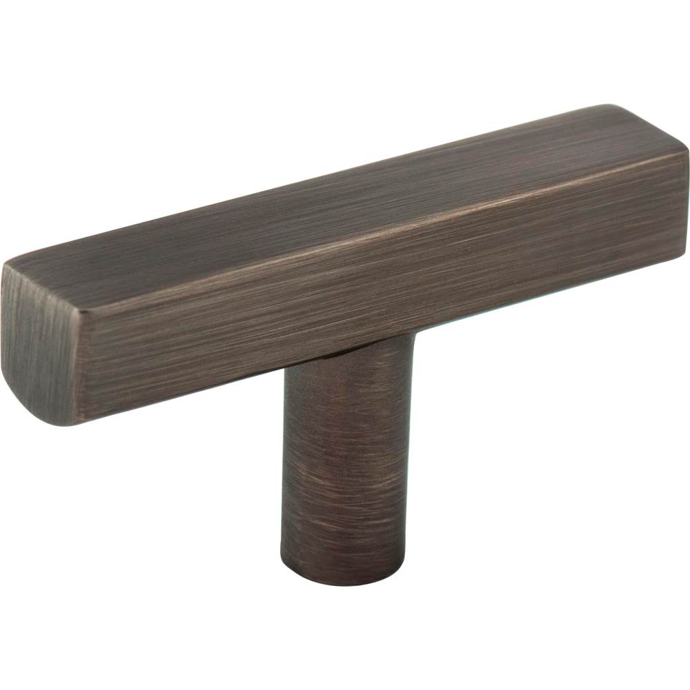 Jeffrey Alexander - 2-1/4'' Brushed Pewter Dominique Cabinet ''T'' Knob - Brushed Pewter