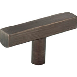 Jeffrey Alexander - 2-1/4'' Brushed Pewter Dominique Cabinet ''T'' Knob - Brushed Pewter