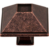 1-1/2'' Overall Length Distressed Oil Rubbed Bronze Square Tahoe Cabinet Knob
