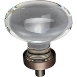 1-5/8'' Overall Length Brushed Oil Rubbed Bronze Football Glass Harlow Cabinet Knob