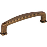 Jeffrey Alexander - 96 mm Center-to-Center Lightly Distressed Antique Brass Square Milan 1 Cabinet Pull - Distressed Antique Brass