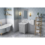 Jeffrey Alexander - 24'' Grey Chatham Vanity, White Carrara Marble Vanity Top, undermount rectangle bowl - Grey