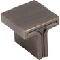 Jeffrey Alexander - 1-1/8'' Overall Length Brushed Pewter Square Anwick Cabinet Knob - Brushed Pewter