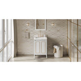 Jeffrey Alexander - 24'' White Percival Vanity, Calacatta Vienna Quartz Vanity Top, Undermount Rectangle Bowl - White