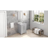 24'' Black Cade Vanity, Calacatta Vienna Quartz Vanity Top, undermount rectangle bowl