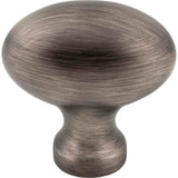 1-9/16'' Overall Length Brushed Pewter Football Lyon Cabinet Knob