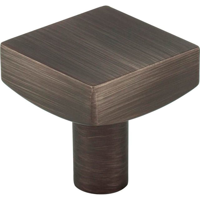Jeffrey Alexander - 1-1/8'' Overall Length Brushed Pewter Square Dominique Cabinet Knob - Brushed Pewter