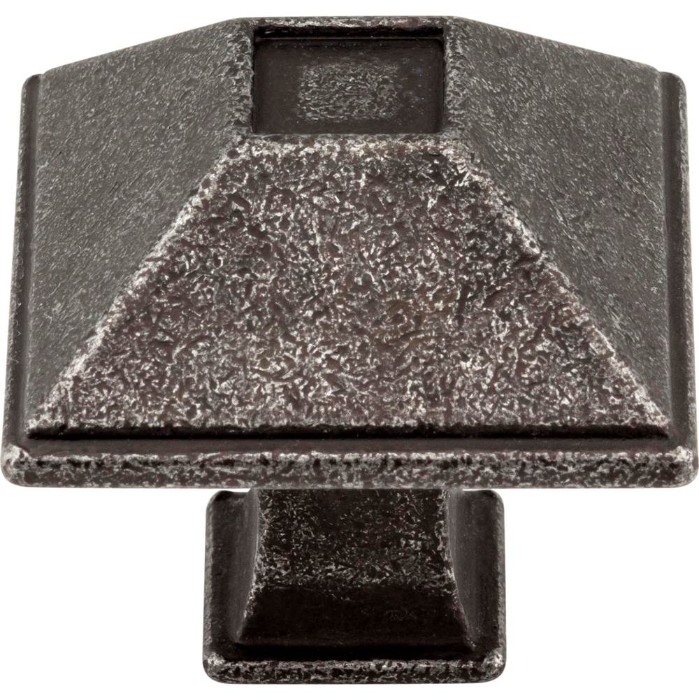 1-1/4'' Overall Length Distressed Antique Silver Square Tahoe Cabinet Knob