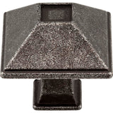 1-1/4'' Overall Length Distressed Antique Silver Square Tahoe Cabinet Knob