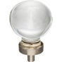 Jeffrey Alexander - 1-3/8'' Diameter Satin Nickel Sphere Glass Harlow Cabinet Knob - Satin Nickel