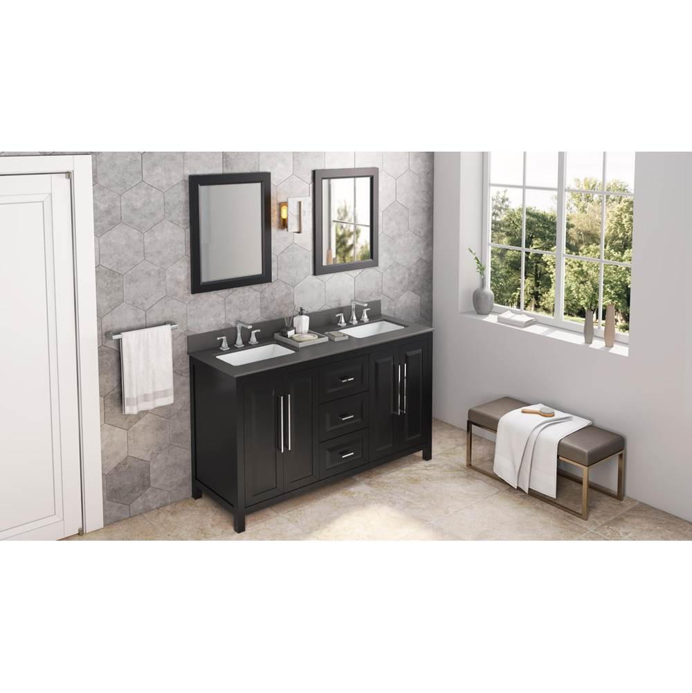 60'' Black Cade Vanity, double bowl