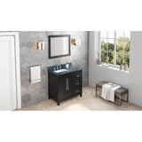 36'' Black Cade Vanity, left offset