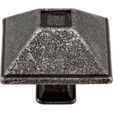 1-1/2'' Overall Length Distressed Antique Silver Square Tahoe Cabinet Knob